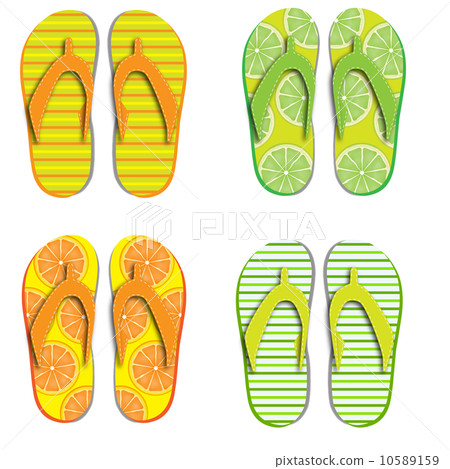 Set flip flops isolated on white background - Stock Illustration ...