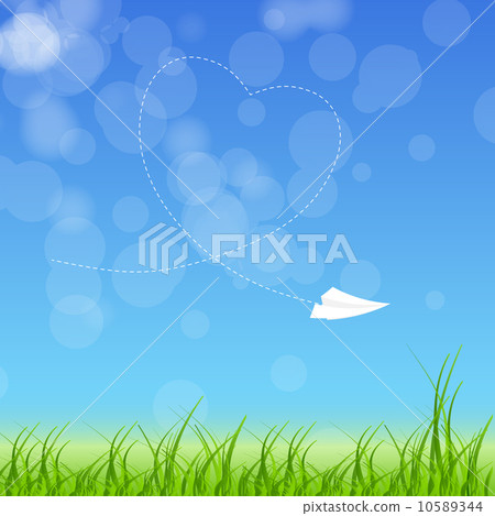 Sign with paper plane and heart vector illustration 10589344