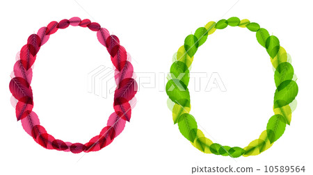 Vector alphabet letters made from spring green and autumn red le 10589564