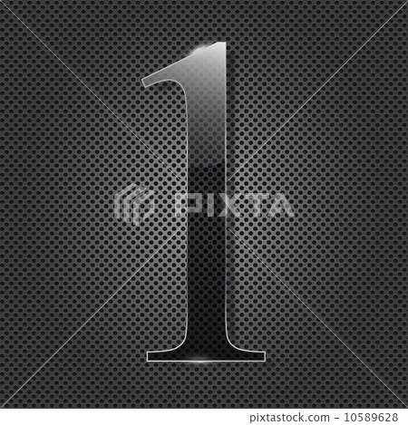 glass numbers on metal background, vector illustration glass numbers on metal background, vector illustration 10589628