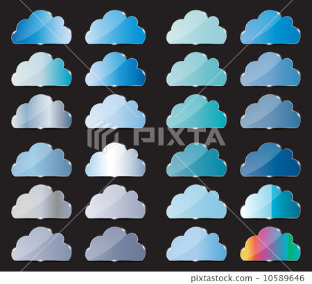 Vector glass button with cloud icon Vector glass button with cloud icon 10589646