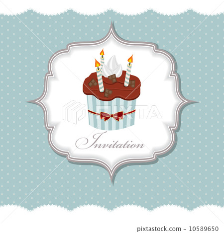 Cupcake invitation card vector illustration Cupcake invitation card vector illustration 10589650
