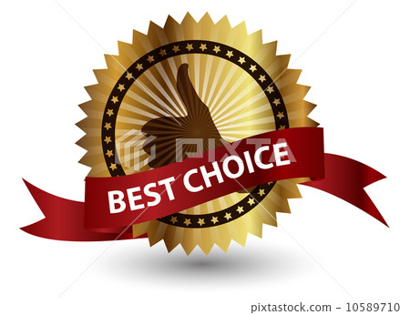 Vector best choice label with red ribbon. Vector best choice label with red ribbon. 10589710