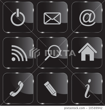 Set of shiny glass web buttons vector illustration 10589942
