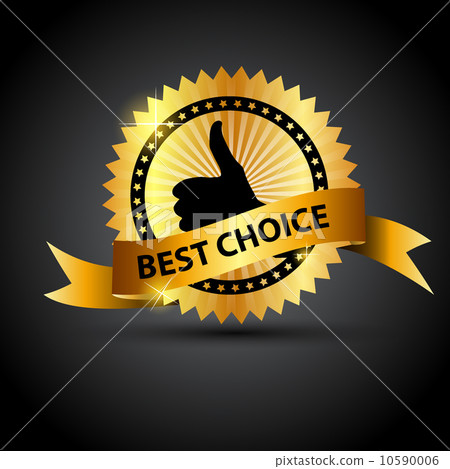 Vector best choice label with red ribbon. 10590006