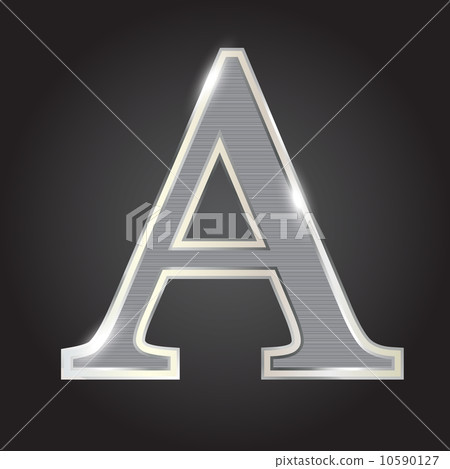 Silver metallic fonts vector illustration 10590127