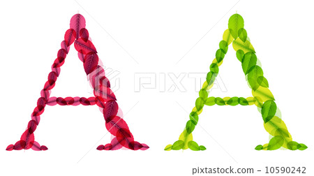 Vector alphabet letters made from spring green and autumn red le 10590242