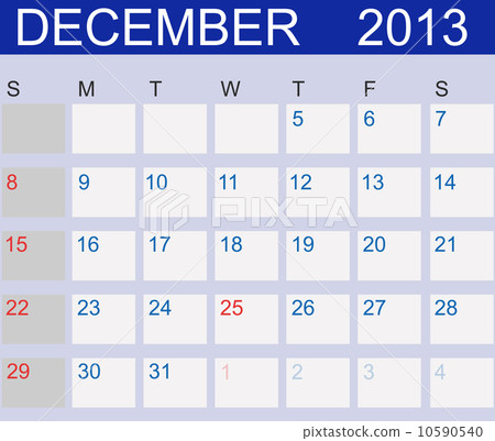 Calendar 2013. December. Vector Illustration 10590540