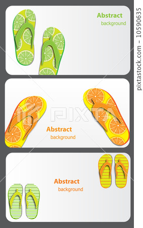 Gift card with flip flops isolated on white background Gift card with flip flops isolated on white background 10590635