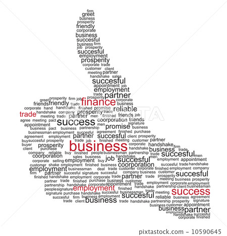 Illustration of the thumbs up symbol, which is composed of words Illustration of the thumbs up symbol, which is composed of words 10590645