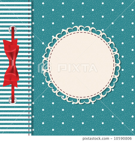 Vector greeting card or cover with bow. Space for your text or p 10590806