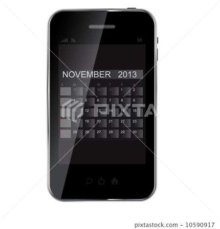 2013 year calendar on abstract design phone. Vector illustratio 2013 year calendar on abstract design phone. Vector illustratio 10590917
