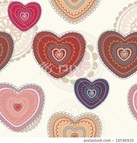 valentine seamless hearts pattern - Stock Illustration [10590920] - PIXTA