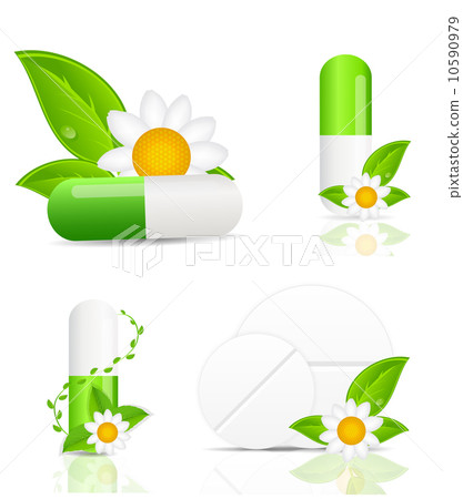 Herbal pill icon.Environment background vector illustration Herbal pill icon.Environment background vector illustration 10590979