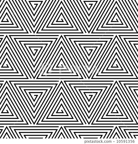 Black and White Hypnotic Background Seamless Pattern. 10591356