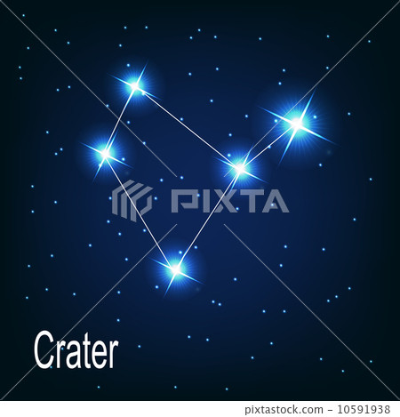The constellation "Crater" star in the night sky. Vector illustr The constellation "Crater" star in the night sky. Vector illustr 10591938