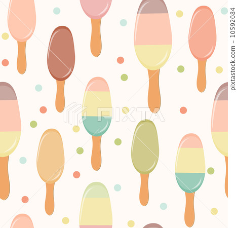 Retro Ice Cream Seamless Pattern Background. Vector Illustration 10592084