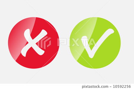 Vector Red and Green Check Mark Icons 10592256