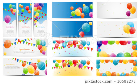 Color Glossy Balloons Card Mega Set Vector Illustration Color Glossy Balloons Card Mega Set Vector Illustration 10592275