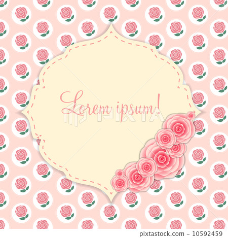 Cute Frame with Rose Flowers Vector Illustration Cute Frame with Rose Flowers Vector Illustration 10592459