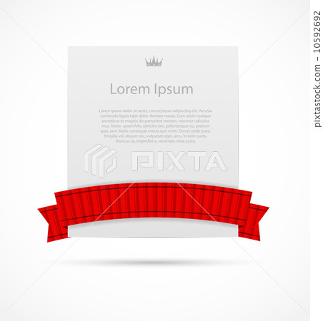 White card with ribbon vector illustration White card with ribbon vector illustration 10592692