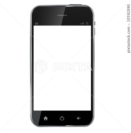 Abstract design realistic mobile phone with blank screen isolat 10592890