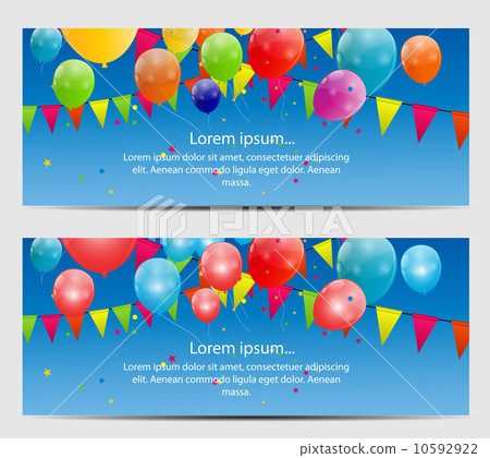 Color glossy balloons card background vector illustration 10592922