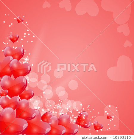Valentines Day Card with Heart Shaped Balloons,... - Stock Illustration ...