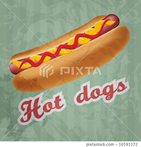 retro hot dog background. Vector illustration 10593372