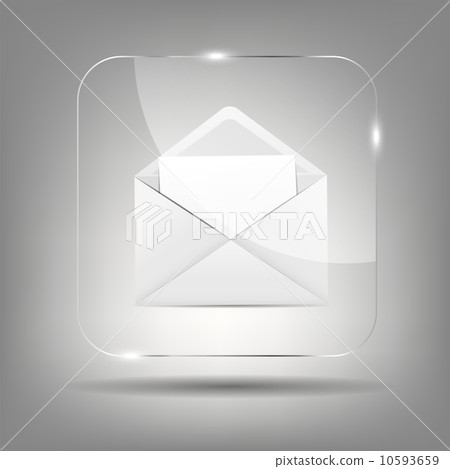 Mail Icon in Glass Button Vector Illustration 10593659