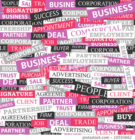 Seamless pattern, which is composed of words on business themes. 10593662