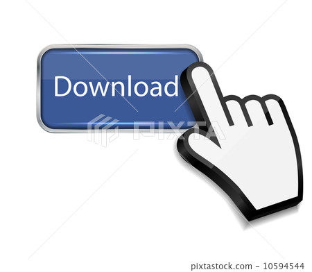 Mouse hand cursor on download button vector illustration 10594544