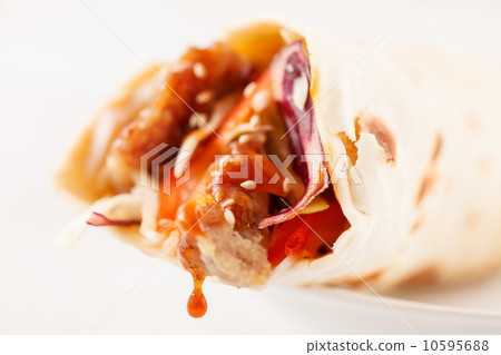 tortilla fajita wraps with meat and vegetables tortilla fajita wraps with meat and vegetables 10595688