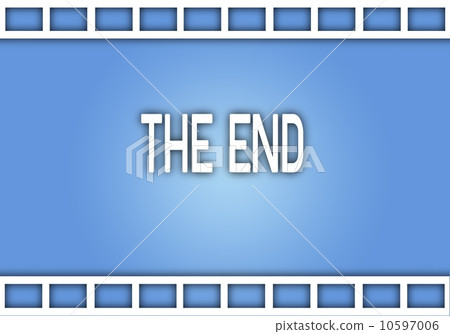 The Word The End on Film Strip Background 10597006