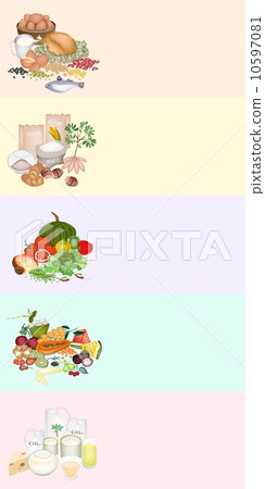 Health and Nutrition Benefits of Food Groups on Multicolor Banner 10597081