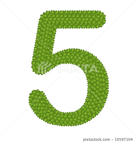 Four Leaf Clover of Alphabet Numbers 5 10597104