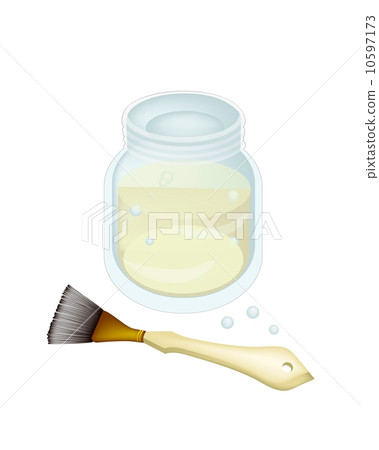 Turpentine or Linseed Oil with Artist Brushes 10597173