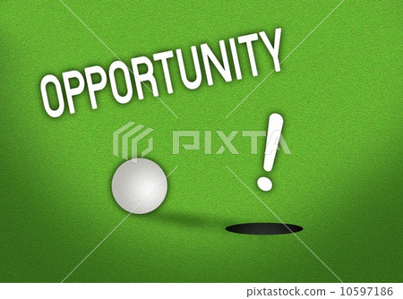 Putted Golf Ball On Edge of Hole 10597186