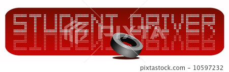 Car Wheel with Red Colors of Student Driver Sticker Car Wheel with Red Colors of Student Driver Sticker 10597232