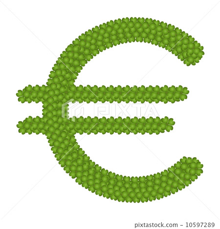 A Four Leaf Clove of Euro Symbol - Stock Illustration [10597289] - PIXTA
