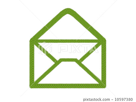 Four Leaf Clover of Open Envelope Icon with RSS Sign 10597380