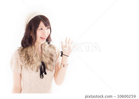 Pretty girls wearing refreshing knit summer clothes and posing various poses 10600259