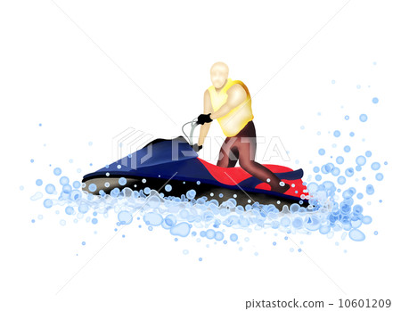 Jet Boat : Man Riding A Jet Ski on The Water 10601209