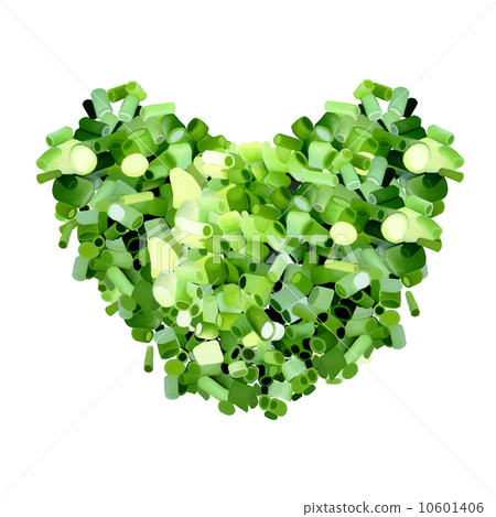 A Heart Shape of Diced Spring Onions or Slices Leeks A Heart Shape of Diced Spring Onions or Slices Leeks 10601406