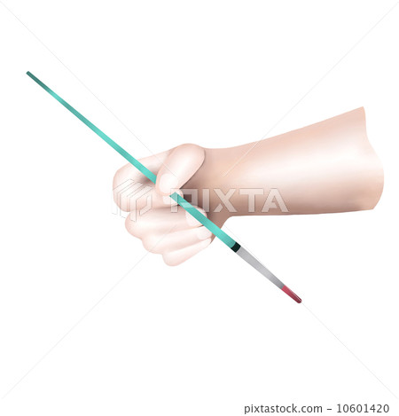 Artist Holding A Paintbrush and Painting A Picture 10601420