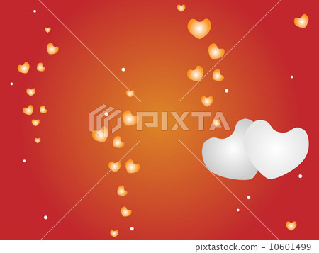 An Illustration of Hearts on Red Background 10601499