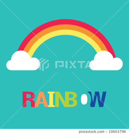 vector symbol of rainbow and clouds - Stock Illustration [10603796] - PIXTA