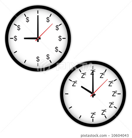 The Clock concept with time to work and sleep 10604043