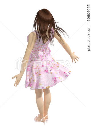 風吹的合成背景透明真正的3D CG例證材料的婦女 風吹的合成背景透明真正的3D CG例證材料的婦女 10604065