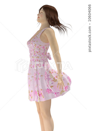 Woman for wind-blown synthetic background Transparent real 3D CG illustration material Woman for wind-blown synthetic background Transparent real 3D CG illustration material 10604066